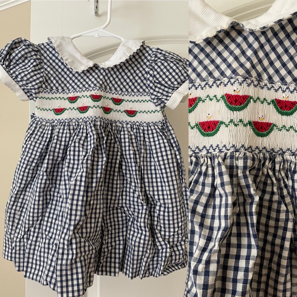 Sweet Watermelon smocked dress, 24 mo.